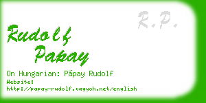 rudolf papay business card
